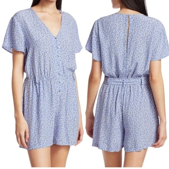 Women's Rails Floral romper Size L Blue‎ White - Picture 1 of 4